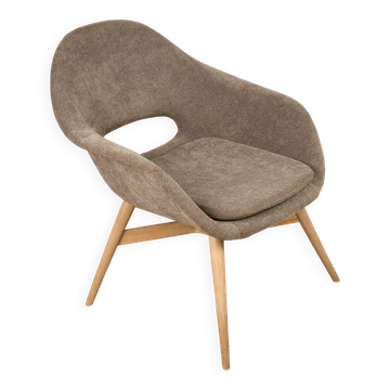 Chaise lounge vintage Shell par Miroslav Navratil, années 1960, Tchécoslovaquie