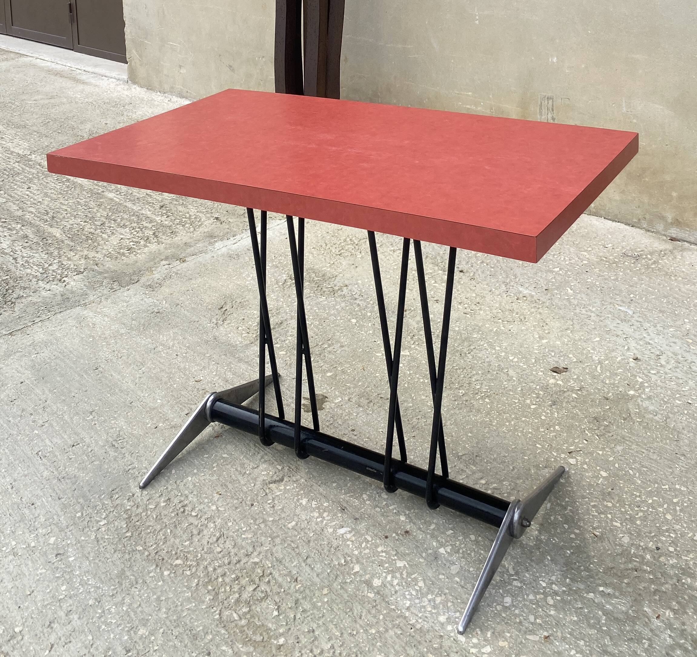 Jean Prouvé table from the refreshment area of the Dancourt-les-Conflans Aeroclub.