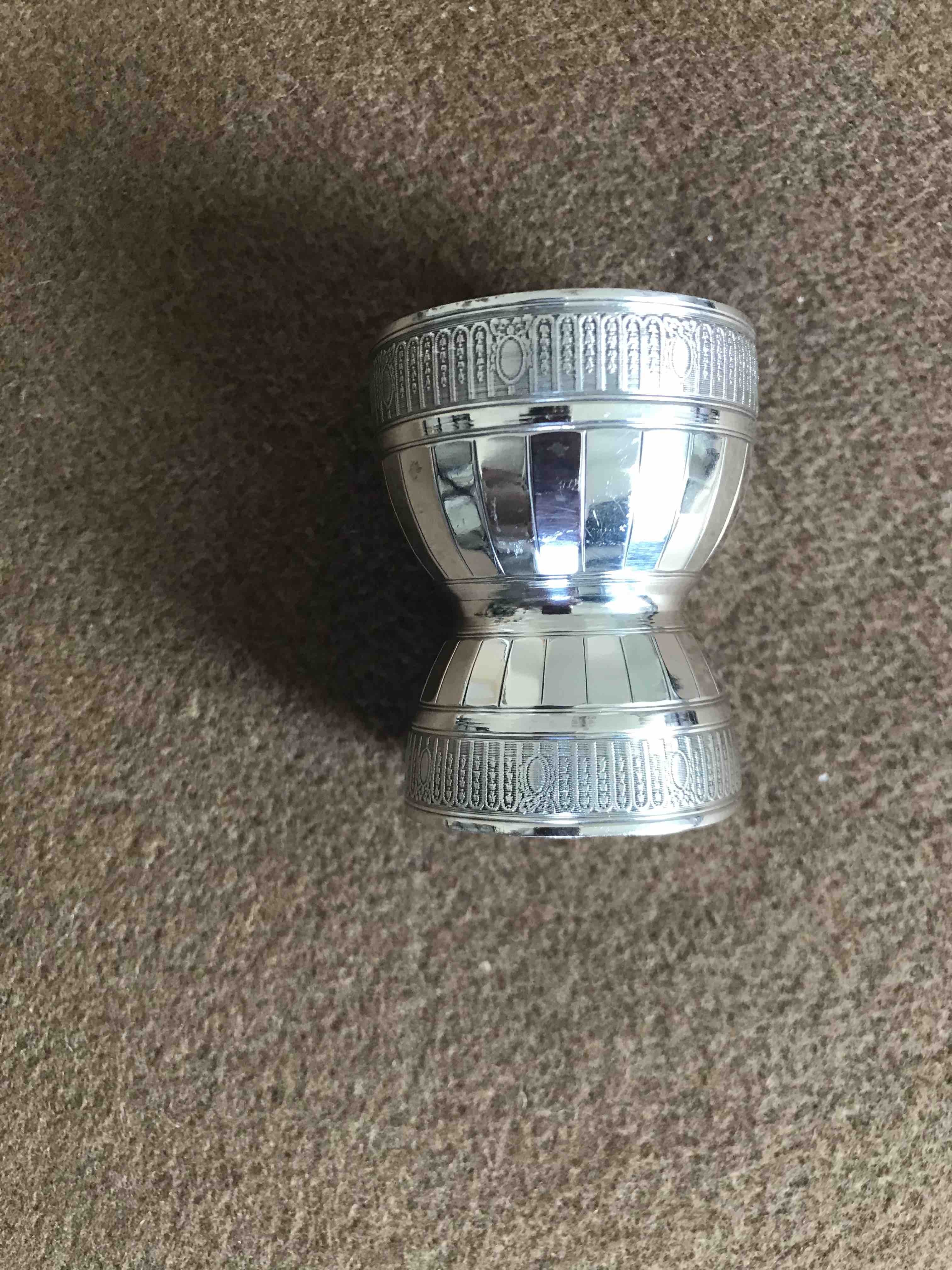 Coquetier diabolo Ercuis en métal argenté