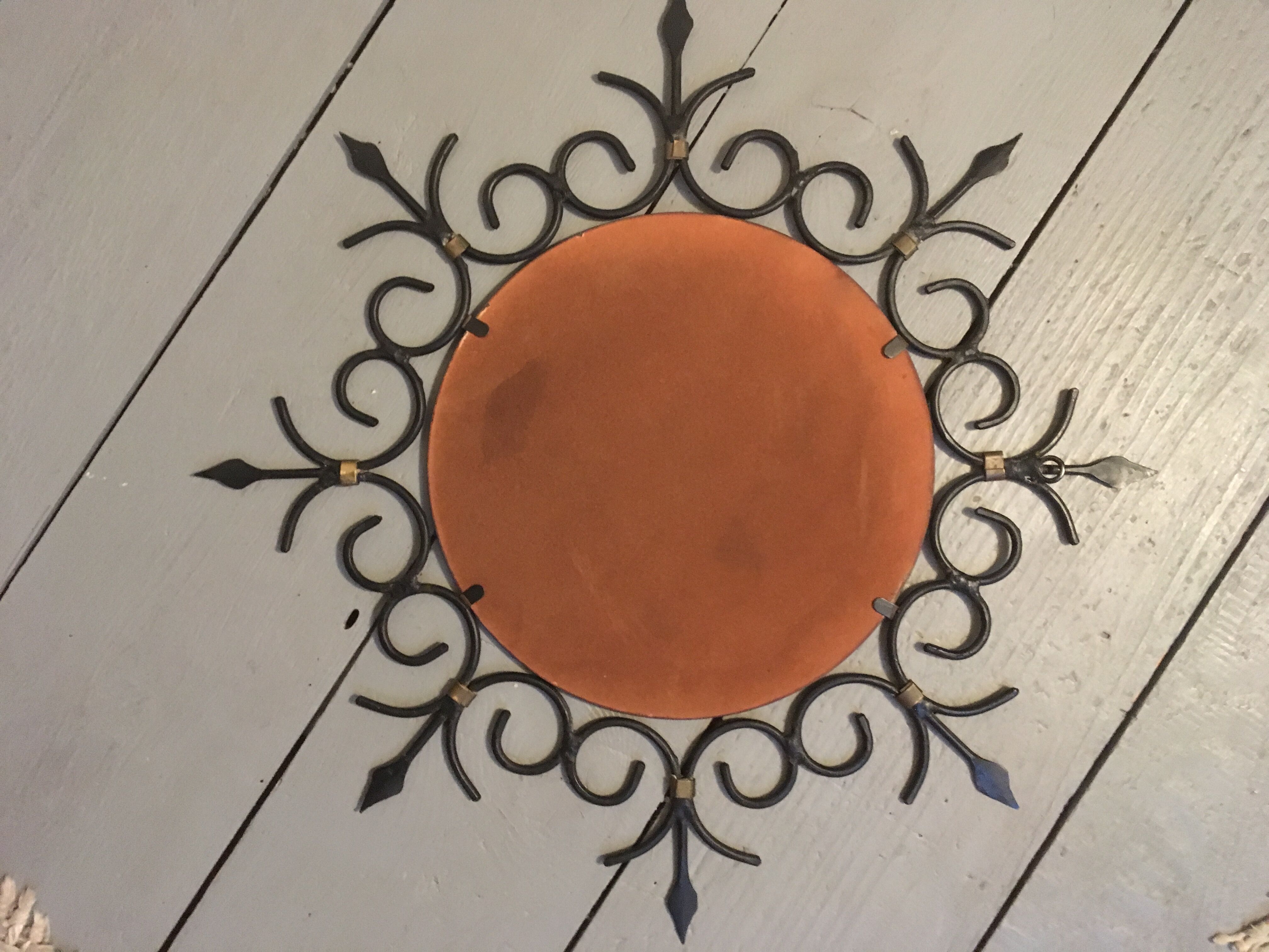 Nice mirror sun wrought iron vintage 60cm