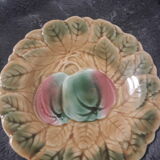 4 plates dessert decor fruits, satitle slurry of Sarreguemines, early twentieth century
