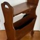 Vintage wooden end table magazine holder