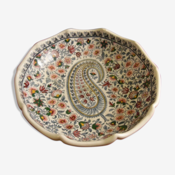 Plat rond creux saladier en faience de Gien modèle Cachemire