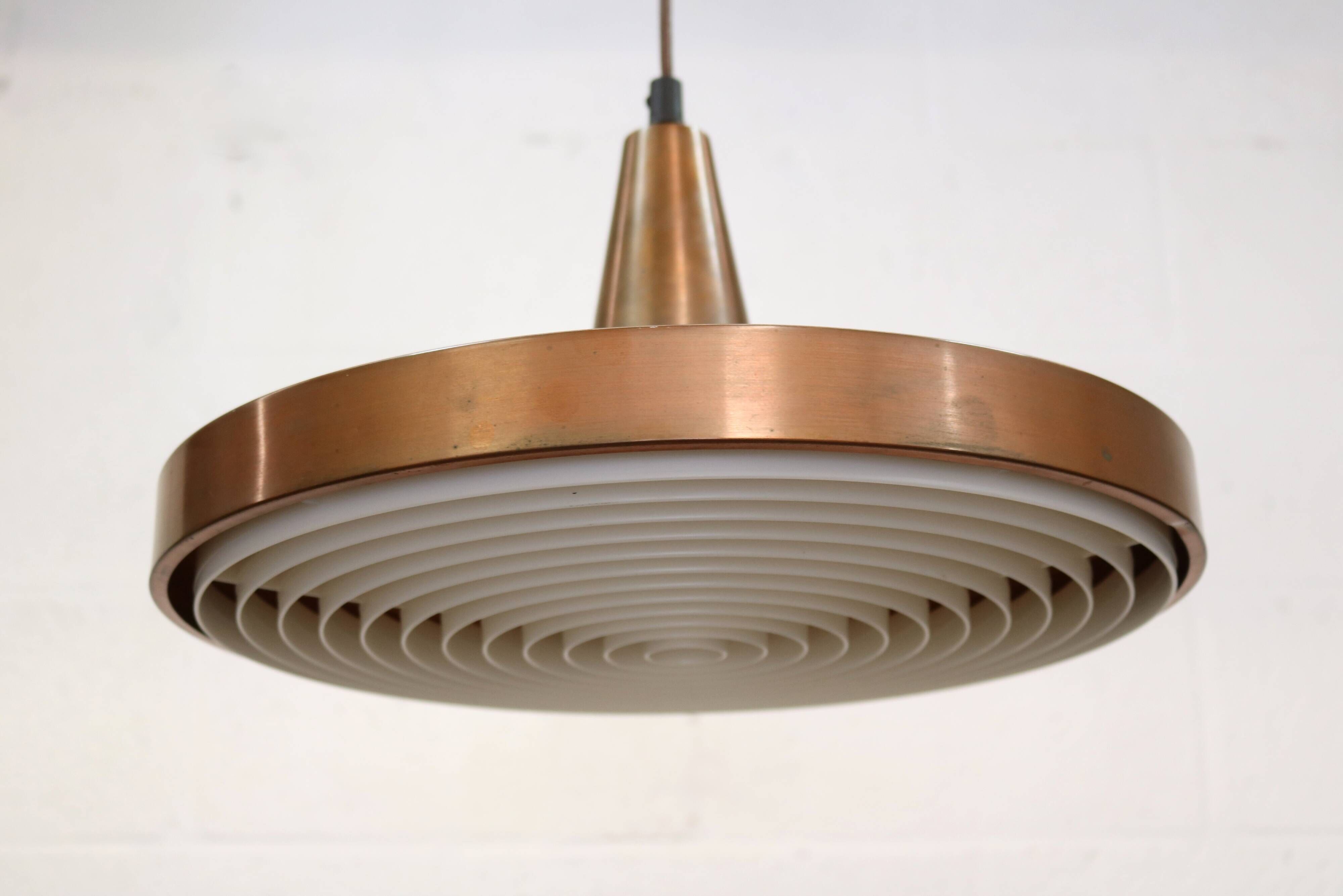 Vintage Copper Pendant Lamp: 1960s Scandinavian Design