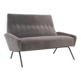 Two-seater velvet sofa by Felice Rossi, 1950s.