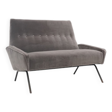 Canapé 2 places en velours par Felice Rossi, années 1950