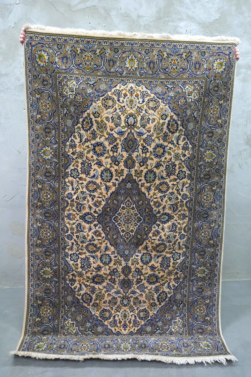 Vintage persian hand-woven keshan carpet ,240x141