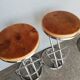 Paire de tabourets de bar bistro metal et bois