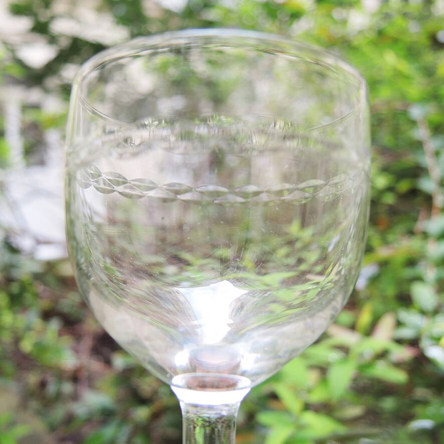 Antique Port Glass - Engraved Pattern