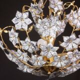 Fantastic Rare Murano Chandelier Full of Black Flowers, 1970s