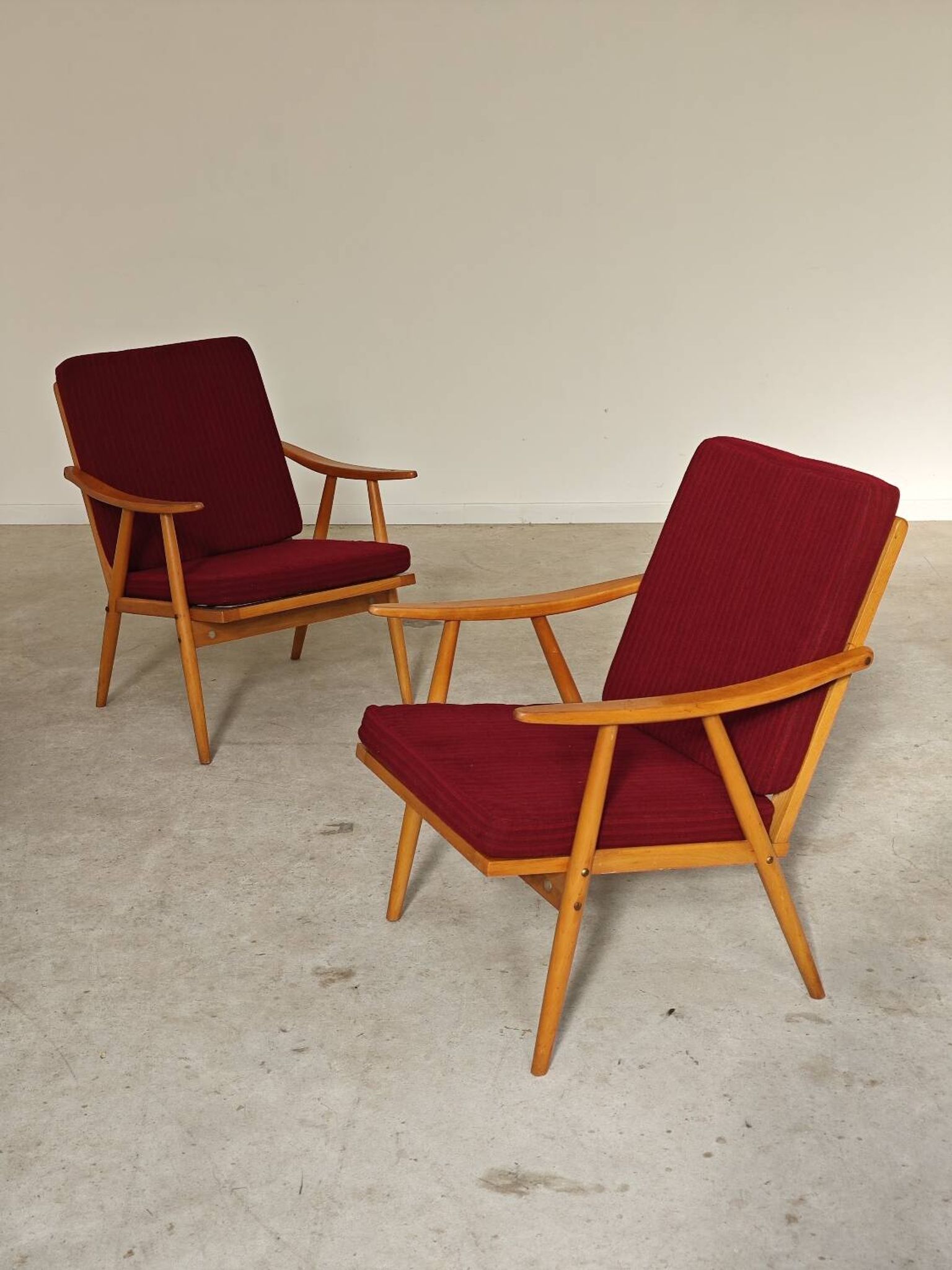 Pair of Boomerang armchairs Antonin Suman TON Thonet 1960