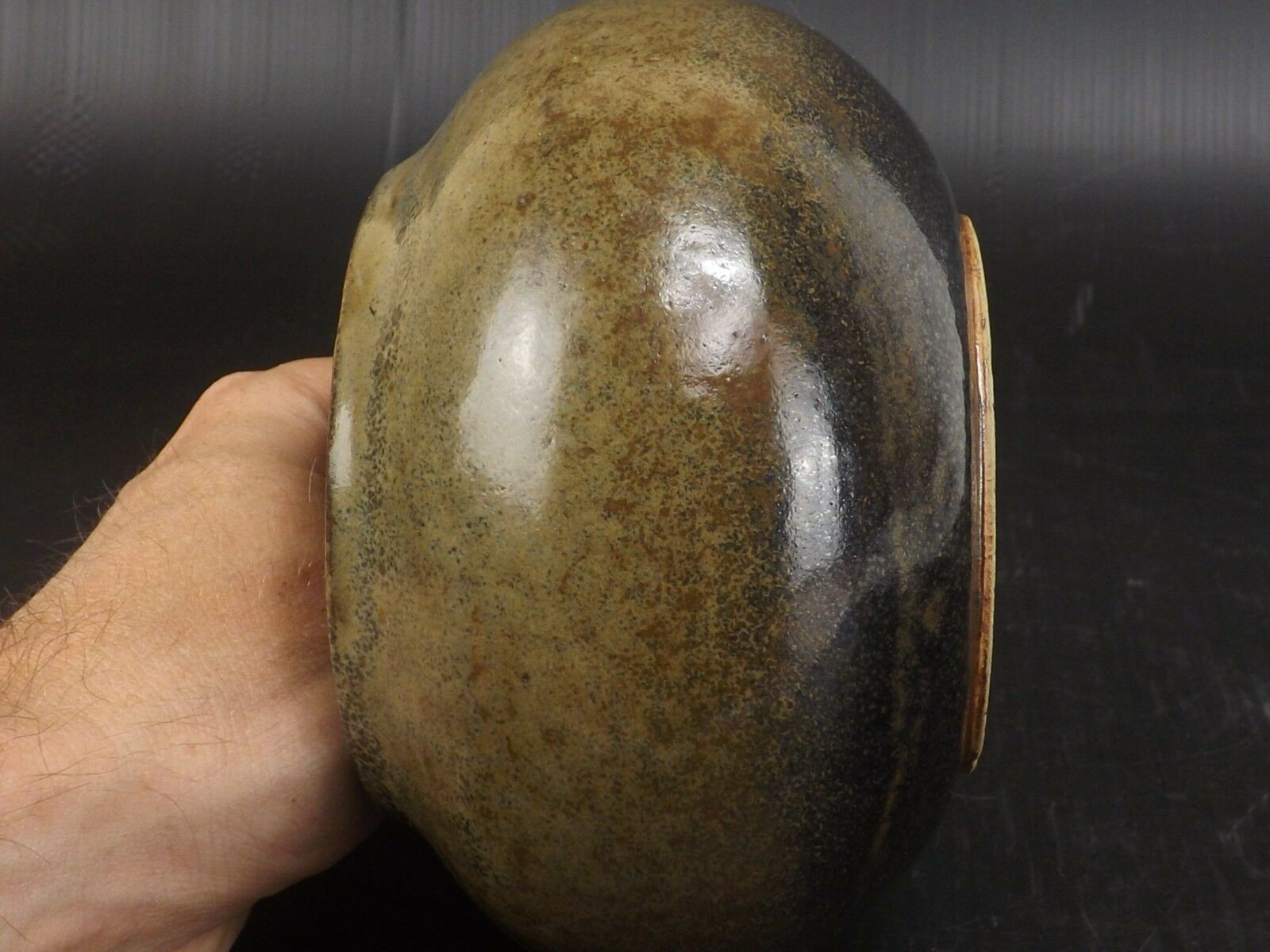 1983 sandstone cut enamels shiny and glaze cooking inside Bullée,Signed