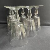 6 large blown and cut glasses from the 19th century