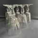 6 large blown and cut glasses from the 19th century
