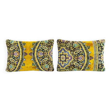 Set of 2 vintage velvet cushion covers 41x61 cm