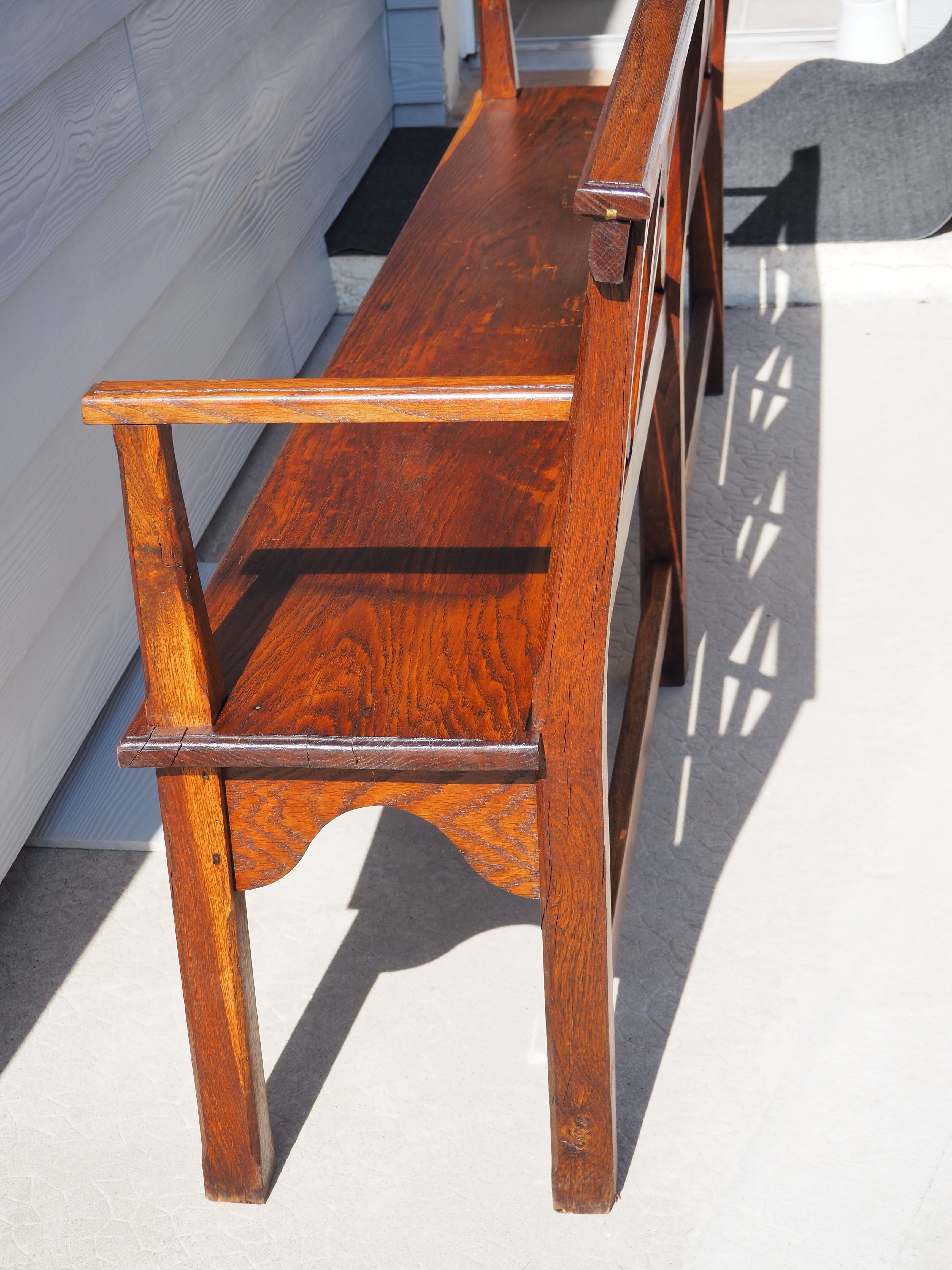 Solid oak bench