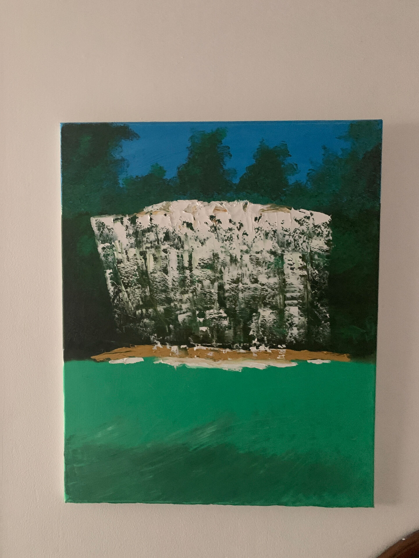 Oil on canvas waterfall