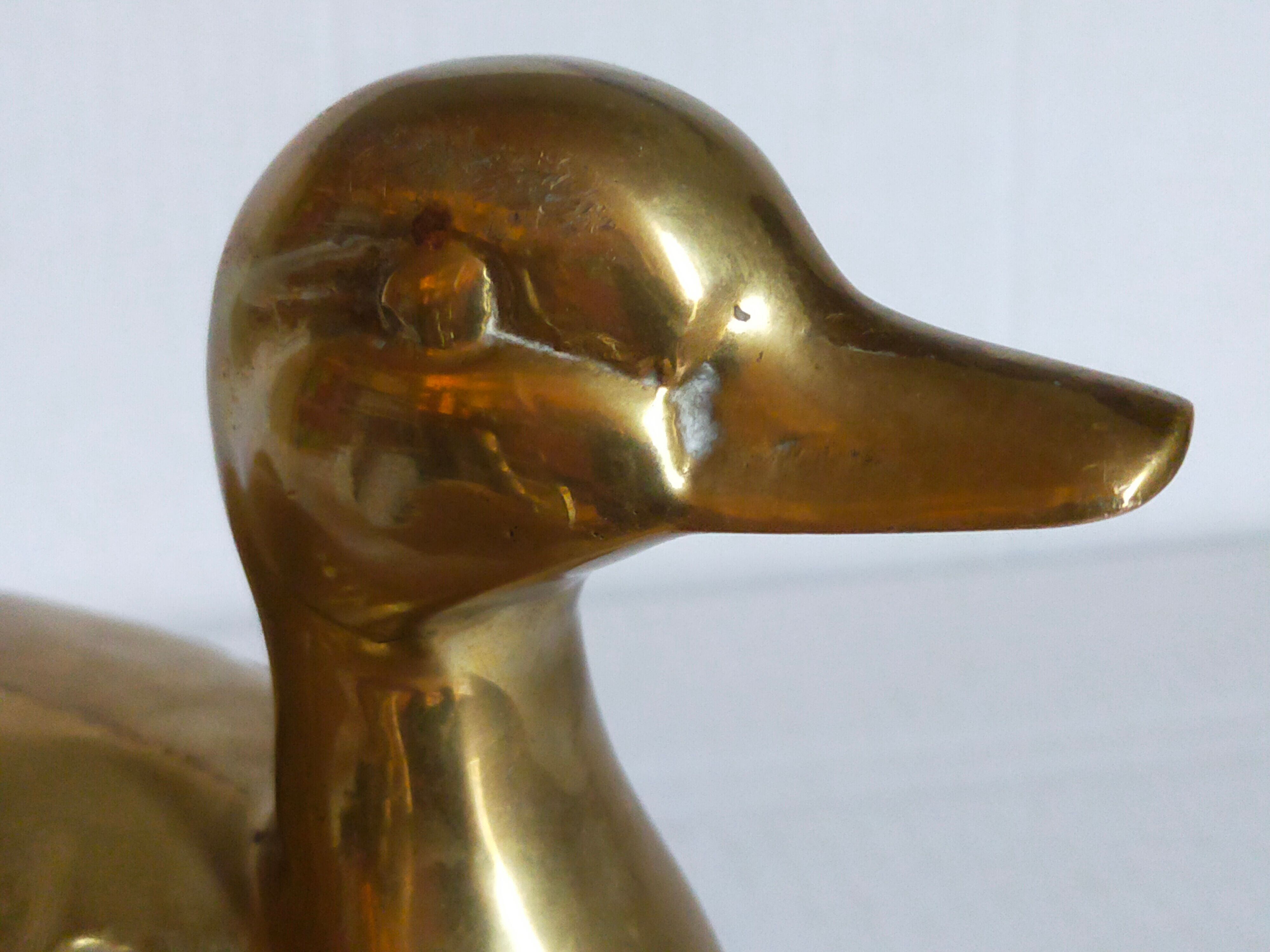 Vintage solid brass duck