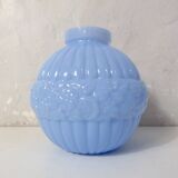 old blue opaline Art Deco ball vase 1920-1930