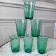Lot de 6 verres à eau vert années 70
