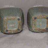 paire de grands vases porcelaine céladon vert craquelée  XIX ème - XX ème