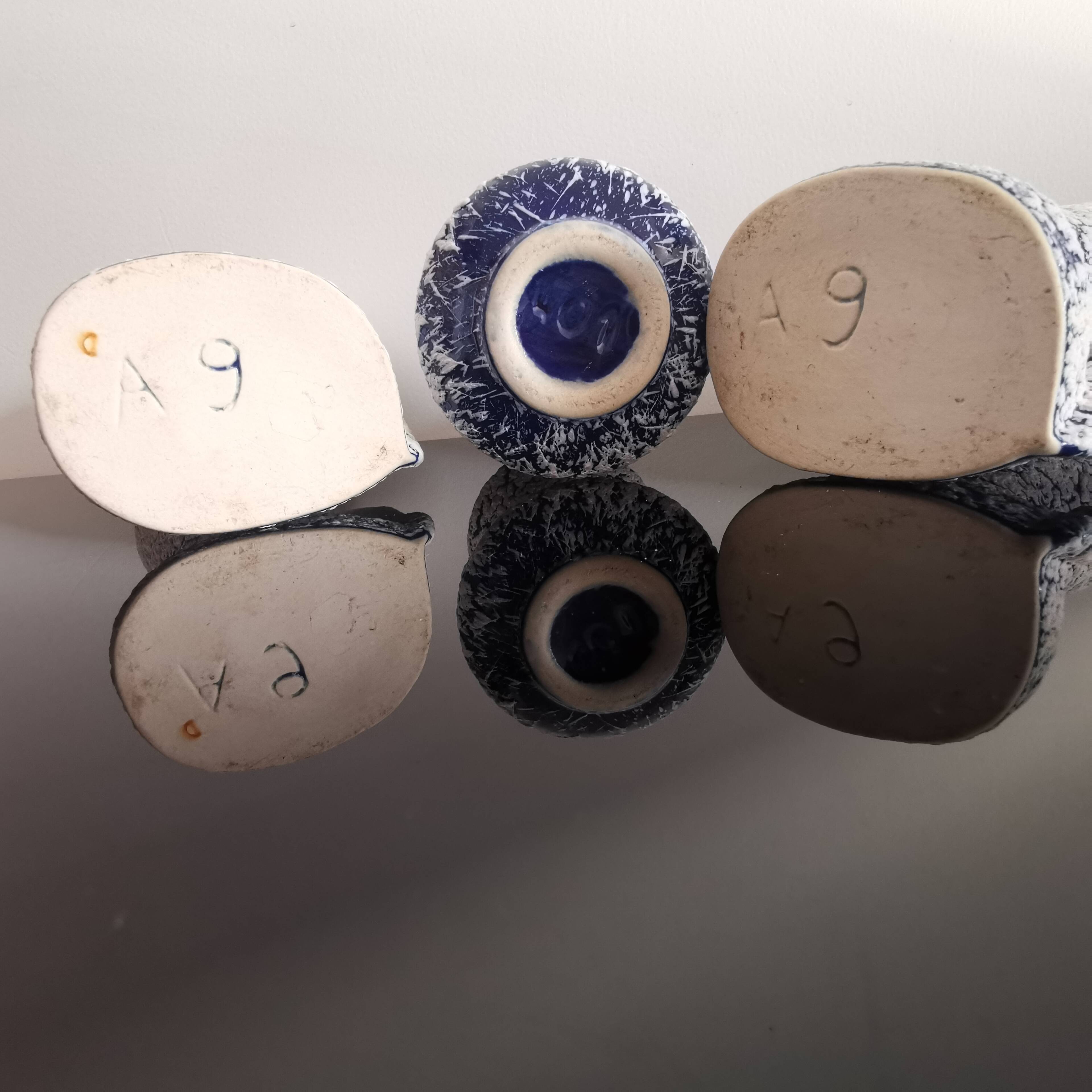 3 ceramic vases “Grès des neiges” France