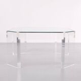 Table basse octogonale Lucite David Lange années 1970