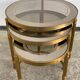 Three round brass tables 1970