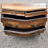 Curved Provençal chest of drawers Louis XV style walnut