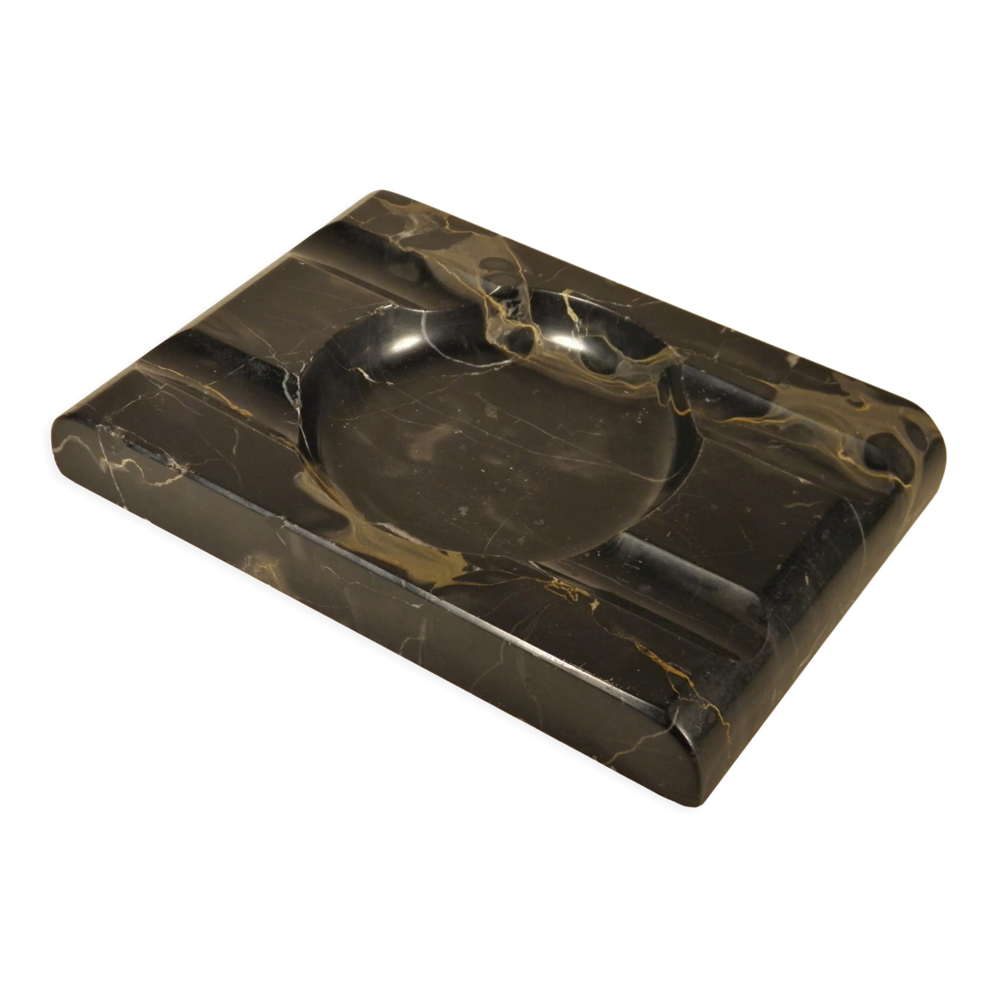 Art Deco cigar ashtray in black marble