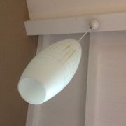 Scandinavian vintage 1960s white opaline warhead suspension