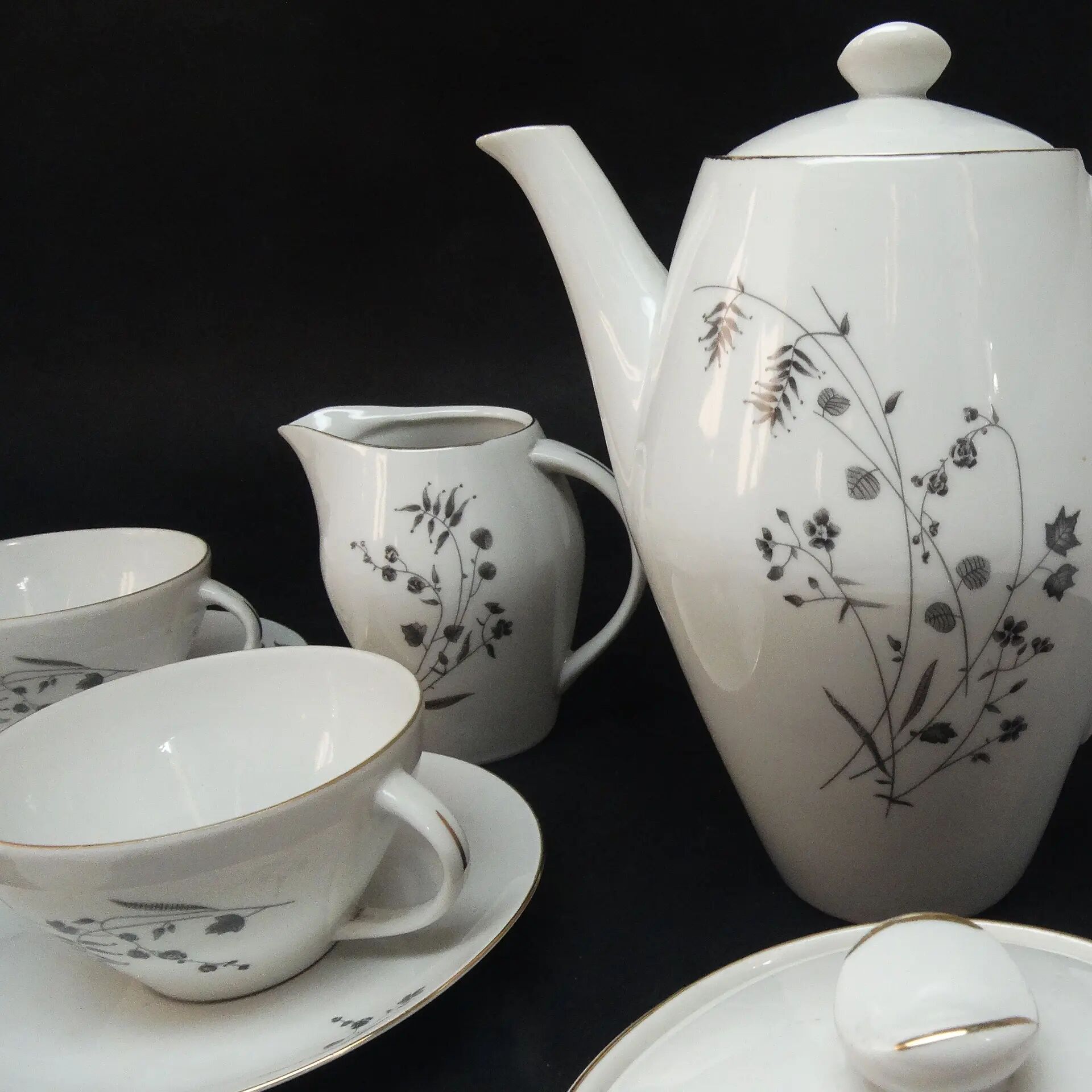 Joanna coffee set, modernism, porcelain, Poland, 1970s