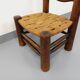 Vintage Charles Dudouyt Brutalist Low Chair in Wood and Straw