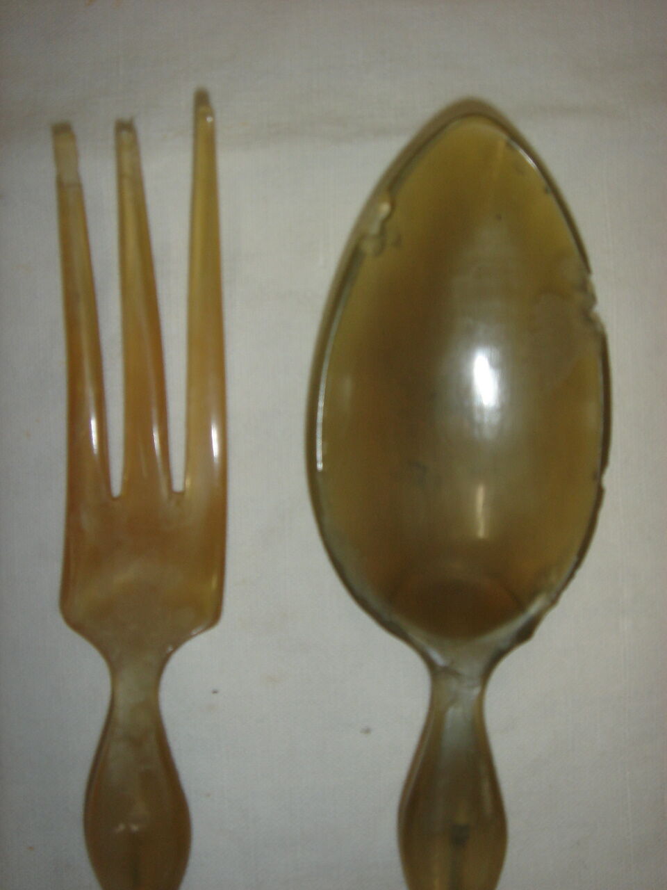 Salad cutlery, solid silver