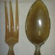 Salad cutlery, solid silver