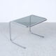Vintage chromed nesting tables with smoked glass
