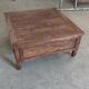 Colonial-style square coffee table in teak