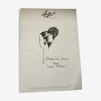 Illustration of press by Alexandre de Paris for Givenchy 80s