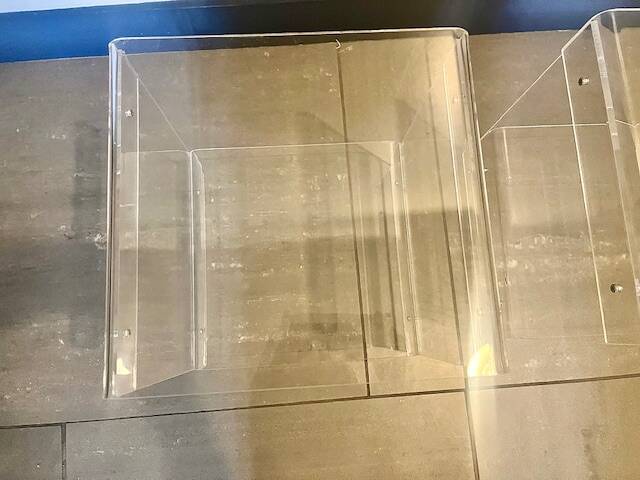 Pair of vintage Roche Bobois 70s plexiglass bedside tables