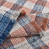 85x325 cm Runner Rug, Blue Terracota Hand made Rug, Made With Wool.