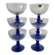 6 80s glass cups