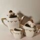 Ms france coffee service art deco style white and gold