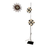 2-light flower floor lamp in French design metal from the 70s vintage