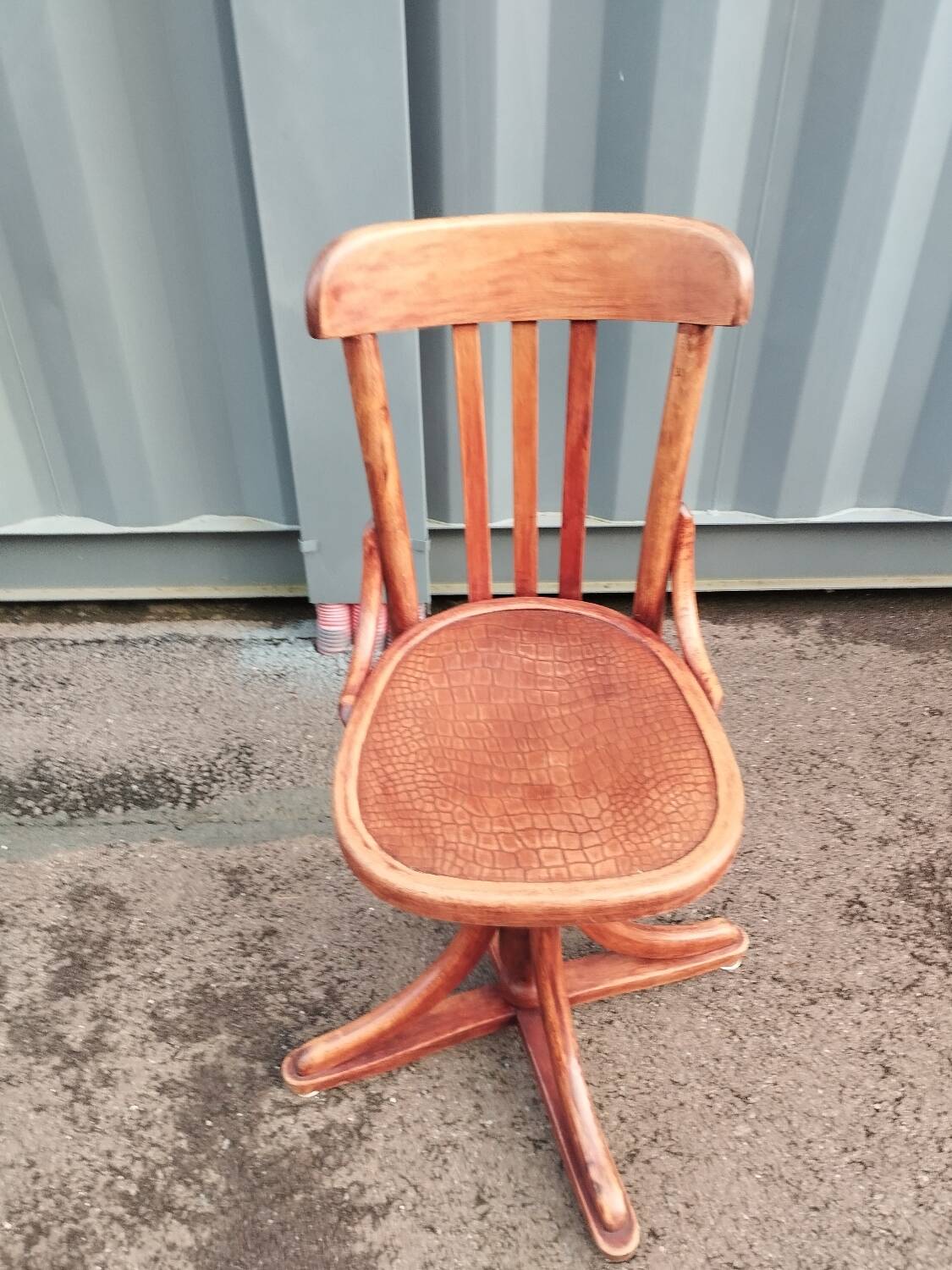 Vintage wooden antique office chair
