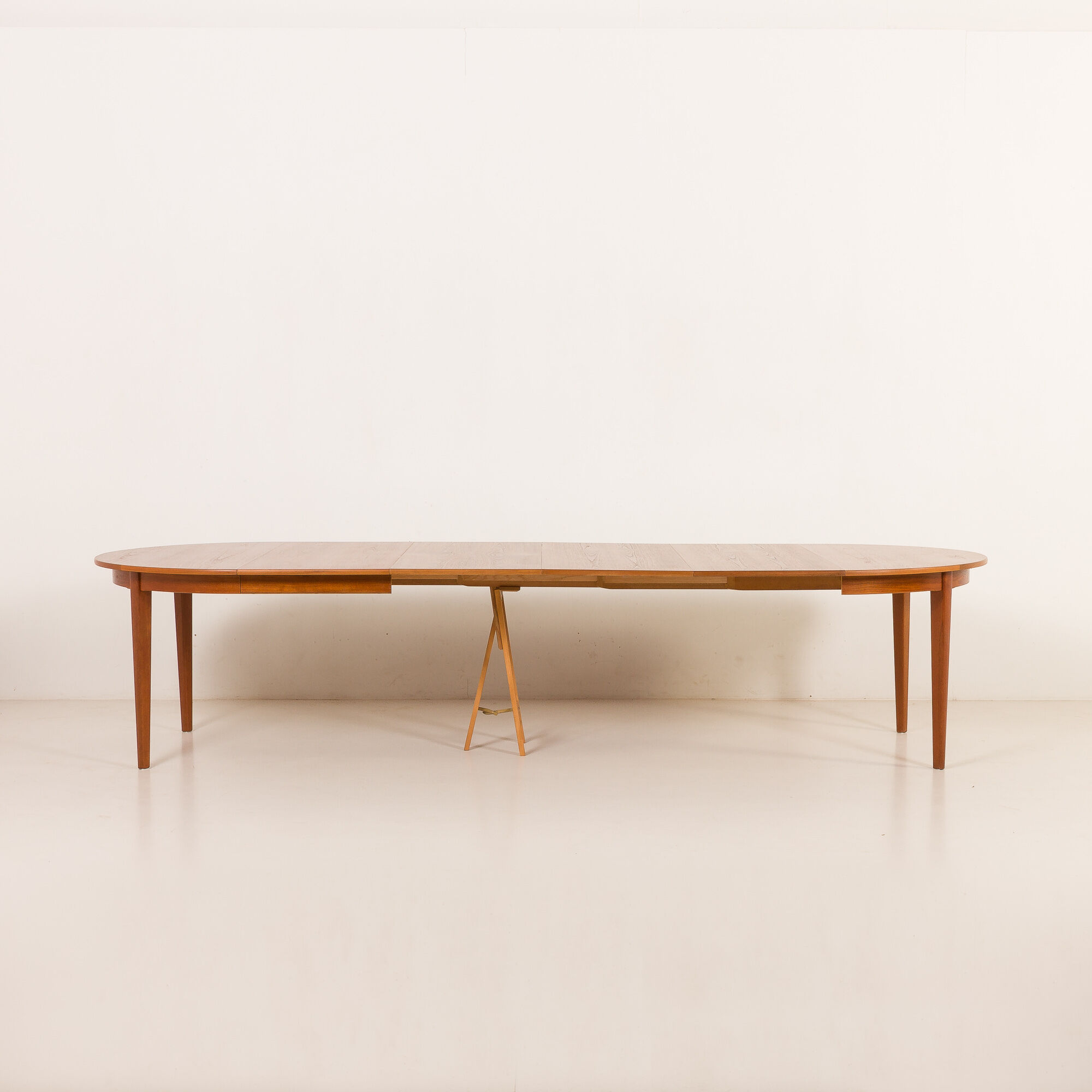 Henning Kjaernulf attributed extra large teak table with 4 inner leaves for Soro, Denmark 1960s