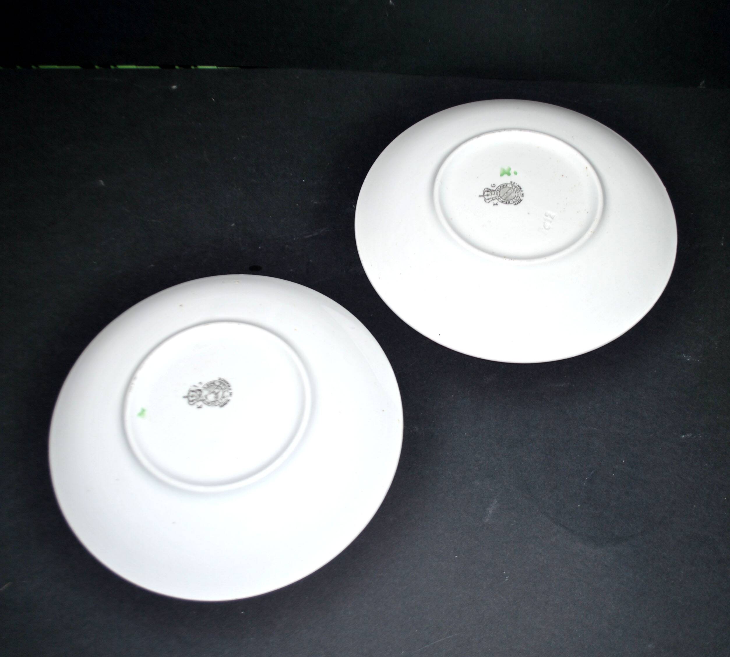 Set of 2 Lunéville earthenware lentil plates with floral decor, Street lamp 17cm