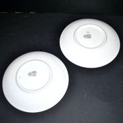 Set of 2 Lunéville earthenware lentil plates with floral decor, Street lamp 17cm
