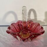 Vintage murano glass basket