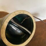 Lampe forme libre céramique noire années 50 abat jour corde dlg marcel giraud