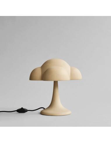 Sand-colored table lamp, ceramic, contemporary work.